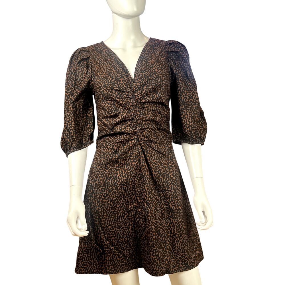 Universal Thread Brown & Black Animal Print Cotton Mini Dress – Size 4